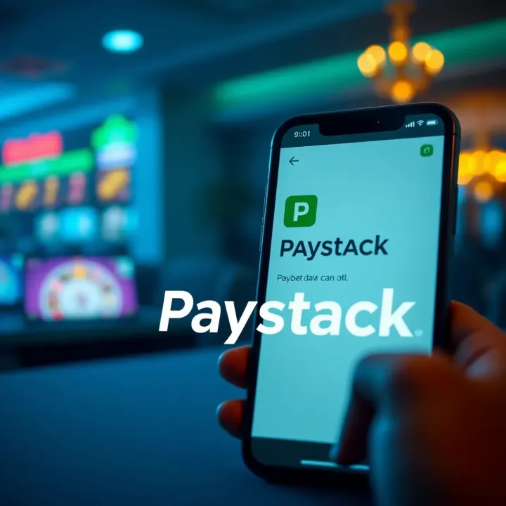 Visual representation of Paystack integration with BangBet payment options Graphic showing Paystack logo connected to BangBet app on a smartphone with currency symbols