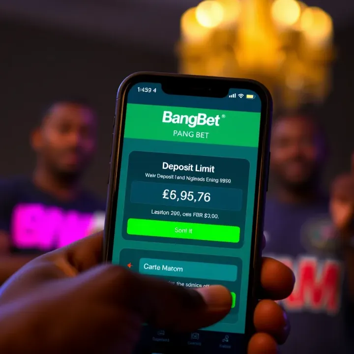 Mobile phone screen showing BangBet USSD deposit interface with Nigerian currency symbols