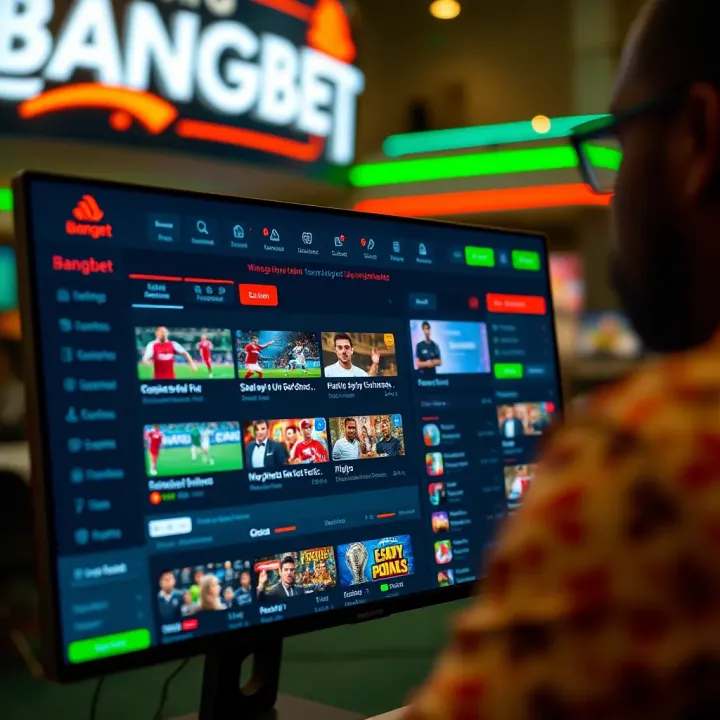 User interface of Nig Bangbet showing betting options and live sports events